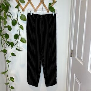 H&M Black and White Striped Trouser Pant